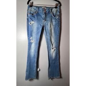 ✨Refuge size 14 women's Slim Bootcut Distressed Jeans Light Wash  Stretch Denim